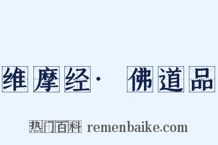 维摩经·佛道品是什么意思的图片
